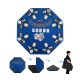 Foldable 48" poker table top in blue with cup holders, designed for 8 players, ideal for game nights and easy transport.