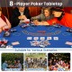 48-inch foldable poker tabletop for 8 players in blue, featuring cup holders and ideal for family game nights or.