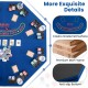 48-inch blue poker table top with cup holders and chip trays, designed for 8 players, ideal for game rooms and parties.