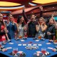Foldable 48-inch poker table top with cup holders, accommodating 8 players, ideal for game rooms and parties.
