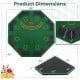 48-inch foldable poker table top in green with 8 cup holders and card placement areas, ideal for game nights.
