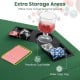 Foldable 48-inch poker table top with cup holders and chip trays, perfect for 8 players and various game activities.