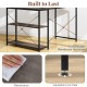 Reversible L-shaped computer desk with adjustable shelves, gray finish, featuring a durable steel frame and waterproof.