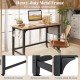 48-inch rolling computer desk with heavy-duty metal frame, reinforced crossbars, and lockable casters for home office.