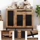 48-inch sideboard buffet cabinet with drawer and metal legs, featuring a modern wood grain design and spacious storage.