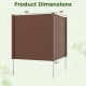 48" W x 48" H brown outdoor privacy fence screen with galvanized metal stakes, ideal for concealing AC units and trash.