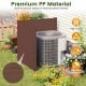Outdoor privacy fence screen in brown, made of premium PP material, providing concealment for AC units and trash cans.