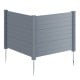 Gray 48 x 38 inch air conditioner fence with metal ground stakes, ideal for outdoor use and easy installation.
