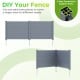 Two-panel air conditioner fence with galvanized metal ground stakes, designed for easy installation and versatile use.