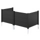 Black 48 x 38 inch air conditioner fence with three panels and metal ground stakes for versatile outdoor use.