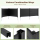 Three-panel black air conditioner fence with metal ground stakes, designed for versatile outdoor use and easy.