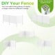 Three-panel air conditioner fence in white, featuring galvanized metal stakes for easy installation in various configurations.