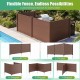 Brown 48 x 38 inches outdoor privacy fence panels, modular design for L-shaped or straight line configurations.