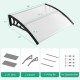 Curved 48 x 40 inch outdoor door canopy in black with durable PC sheet and ABS brackets, ideal for porch or patio use.