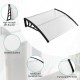 Curved outdoor door canopy with black ABS bracket and reinforced aluminum bars, ideal for weather protection on porches.