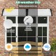 Black 48 x 40 inch outdoor door canopy with double-layered panel, waterproof design, ideal for porch or patio use.