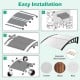 Installation guide for the 48 x 40 inch black outdoor door awning, suitable for cement, wood, or brick walls.