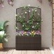 49-inch raised garden bed with trellis and wicker planter box in brown, perfect for climbing plants and outdoor decor.