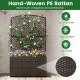 49-inch raised garden bed with trellis, crafted from hand-woven PE rattan, ideal for climbing plants and outdoor.