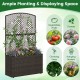 49-inch raised garden bed with trellis, crafted from PE rattan, ideal for flowers and climbing plants in outdoor spaces.