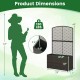 Dimensions of the 49-inch raised garden bed with trellis and wicker planter box, designed for various plants and.