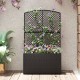 49-inch raised garden bed with trellis and wicker planter box in black, perfect for vertical gardening and plant.