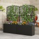 49-inch raised garden bed with trellis and black wicker planter box, perfect for vertical gardening and privacy.