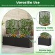 49-inch raised garden bed with trellis and wicker planter box in black, ideal for climbing plants and vertical.