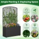 49-inch raised garden bed with trellis, black PE rattan planter box for vegetables, flowers, and climbing vines.