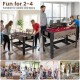 49-inch brown combo game table featuring pool, foosball, and tennis for home or office entertainment.