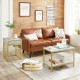 Nesting coffee table set featuring a side table with drawer and a 2-tier coffee table, ideal for living room use.