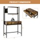 Industrial vanity table in bag-brown with adjustable mirror, spacious drawer, and sturdy metal frame for bedroom decor.