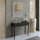 Elegant modern console table with storage drawer, crafted from acacia wood and MDF, perfect for hallway or living room.