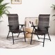 Two folding reclining chairs made of durable PE rattan and steel, perfect for outdoor patio relaxation and gatherings.