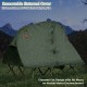 2-person outdoor camping tent with removable cover in green, featuring elevated cot design for moisture protection.