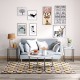 Round faux marble coffee table set with X-shaped steel base, ideal for living room, bedroom, or office use.