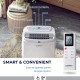 Portable 12000 BTU air conditioner with remote control and touch panel for easy operation in spaces up to 450 sq. ft.
