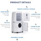 12000 BTU portable air conditioner in white with remote control, designed for spaces up to 450 sq.ft. for effective.