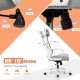 Adjustable mesh office chair with heating support headrest, featuring a 100°-115° rocking backrest for optimal comfort.
