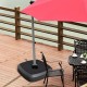 Patio cantilever umbrella base with wheels, made of durable materials, designed for stability and easy movement.