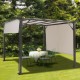 10x10 feet metal frame patio gazebo with beige polyester canopy, ideal for outdoor gatherings and providing shade.