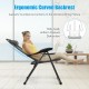 Adjustable reclining folding chair with ergonomic backrest and headrest, made of steel and oxford fabric for outdoor.