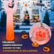 12 feet Halloween inflatable ghost decoration with built-in LED lights, perfect for yard or park festivities.