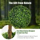 30-inch artificial topiary triple ball tree with vibrant green PE leaves and real wood rattan, perfect for indoor and.