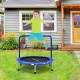 Kids trampoline with full covered handrail, 36-inch blue design, ideal for outdoor play and energy burning.