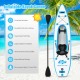 10.8 feet inflatable kayak in blue with detachable seat and adjustable oar, perfect for water adventures and easy.