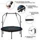 40-inch foldable fitness rebounder with resistance bands, sturdy steel structure, and adjustable foam handrail for home.