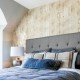 Tufted gray linen fabric upholstered headboard for queen and full size beds, featuring adjustable height and elegant.