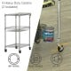 3-tier rolling utility cart with adjustable shelves and heavy-duty casters, ideal for kitchen or office storage.