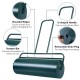 24 x 13 inch green lawn roller with a U-shaped handle, scraper bar, and removable drain plug for easy use and storage.